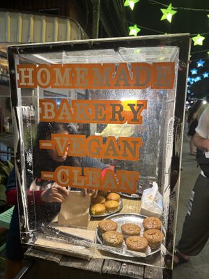 Side of stall  at Vegan Muffins in Mae Hong Son