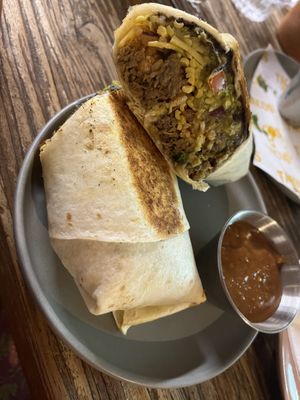Mushroom burrito   at La Bodega in East Brisbane