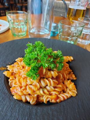 Vegan tomato pasta at Nomad Food & Wine in Turku