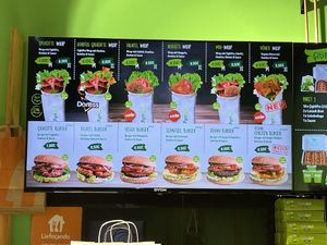 Menu options  at Veganland Cigköfte in Munich