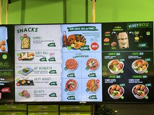 Menu options  at Veganland Cigköfte in Munich