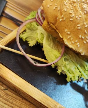 Fried tofu burger at Burgerbus in Huerth