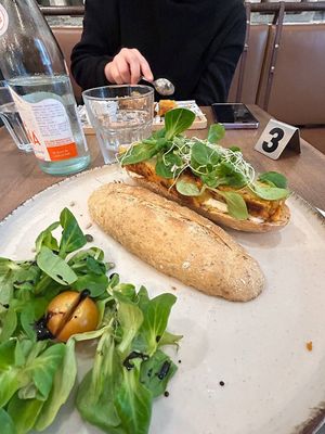Bocadillo with chickpeas tortilla at Berguna Gluten Free in Valencia