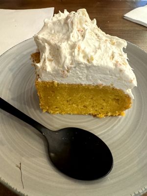Orange cake (pretty much all their cakes are gluten-free and vegan) at Berguna Gluten Free in Valencia