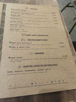 Menu   at Berguna Gluten Free in Valencia