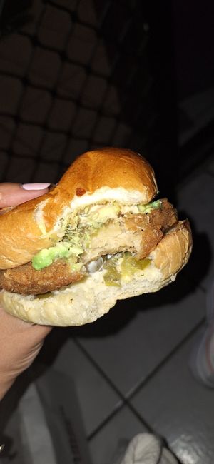 "Ch'cken" burguer with avo and jalapeños (i removed lettuce and tomato) at Burger Urge  in Earlville