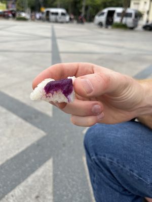 Purple sweet potato   at Thai Grilled Coconut Sticky Rice in Chiang Mai