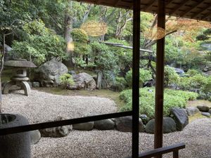 Tatami room 1st floor garden view   at Tofuya Ukai in Tokyo