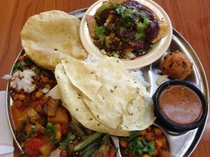 vegan veggie platter  at Chat Patti in North Druid Hills