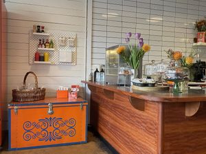 Interior condiment bar  at Pickles Milk Bar in Carlton North