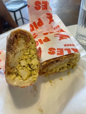 Breakfast burritoos  at Pickles Milk Bar in Carlton North