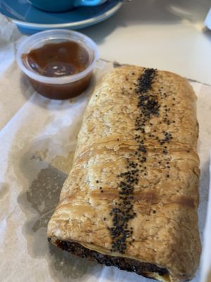 Very, very tasty sausage roll with relish    at Pickles Milk Bar in Carlton North