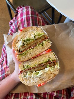 Damn Caesar ($16) with Eggplant Schnitzel at Pickles Milk Bar in Carlton North