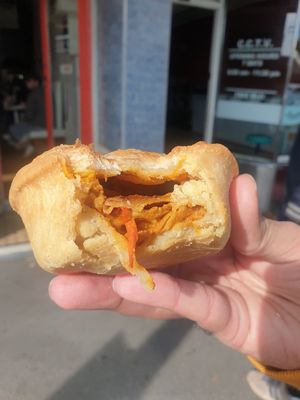 Buttr chikn pie $9.00: thick pastry, chikn is tofu skin at Pickles Milk Bar in Carlton North
