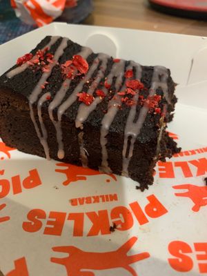 Choc brownie with freeze dried raspberry at Pickles Milk Bar in Carlton North