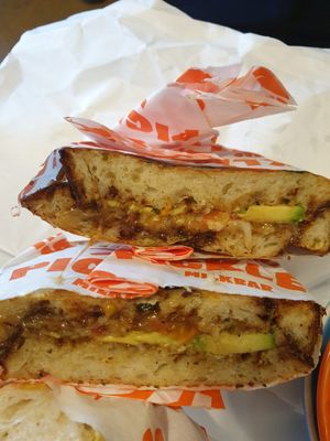 Truffle Vegemite cheese melt w/added avo+tomato: nice and melty, great w/added avo ($12.00 + $2.50) at Pickles Milk Bar in Carlton North