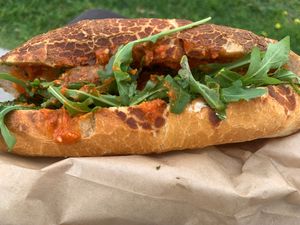 The Snooki (meatball sub) at Pickles Milk Bar in Carlton North