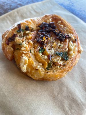 Chili oil scroll  at Pickles Milk Bar in Carlton North