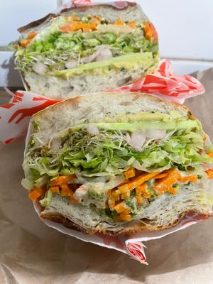 Salad sandwich - okay but too much carrot. No tomato or beetroot as was on it previously.  at Pickles Milk Bar in Carlton North