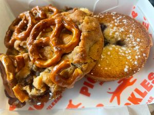 NY cookie- pretzel, caramel, pecan

Blueberry friand at Pickles Milk Bar in Carlton North