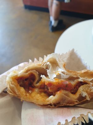 Pizza pocket at Pickles Milk Bar in Carlton North