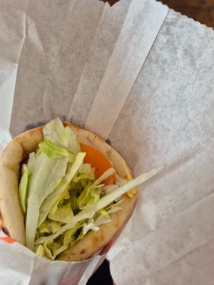 chikn shwarma $17: nice garlic sauce, perfect fluffy soft pita bread, the chikn strips were okayyyy at Pickles Milk Bar in Carlton North