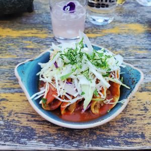 Veganized potato tacos at El Catrin Destileria in Toronto