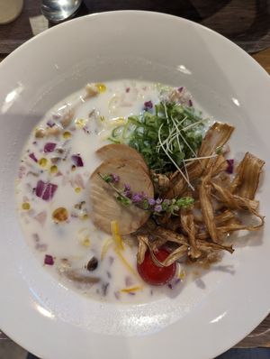 Truffle oil ramen at VeJin Tokyo Vege Ramen  in Tokyo