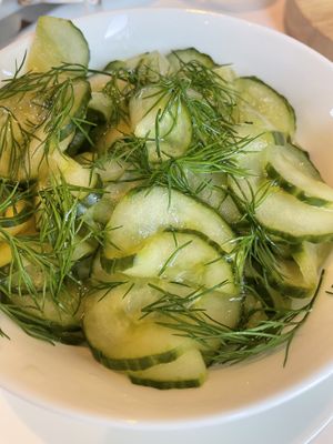 Cucumber salad  at Fischers Fritz Restaurant in Kiel