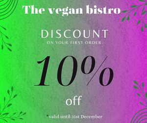 Great news! Enjoy a 10% discount on vegan delivery at The Vegan Bistro until December 31st. Don't miss out 🍲🍰🌱 **automatically applies at checkout

www.theveganbistro.co.uk at The Vegan Bistro in Wolverhampton