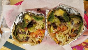Vegetarian burrito at Burrito Surf Burrito Shop in Cabo San Lucas