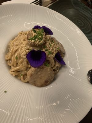 Pasta con vieiras  at Verduritas in Malaga