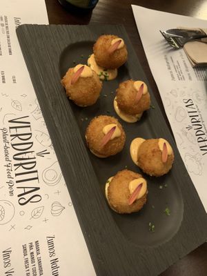 Arancinis de kimchi  at Verduritas in Malaga