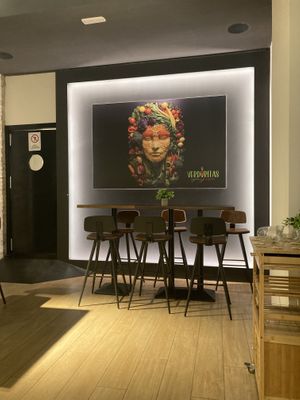 Cool art on back wall ☺️  at Verduritas in Malaga