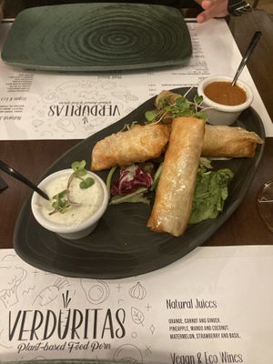 Vietnamese rolls   at Verduritas in Malaga
