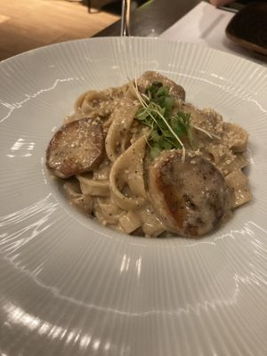 Scallop fettuccini with truffle   at Verduritas in Malaga