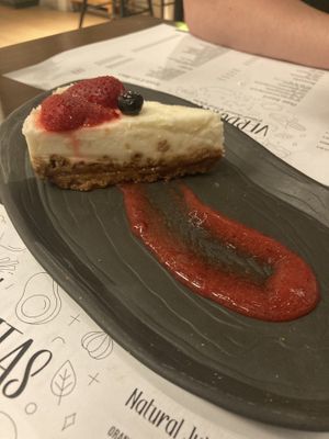Strawberry - New York cheesecake  at Verduritas in Malaga