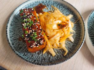 Korean Fried Tofu, Kimchi Slaw at Freckled Angel in Menai Bridge