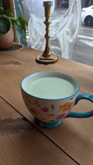 Matcha latte at Concept BALA in Quebec