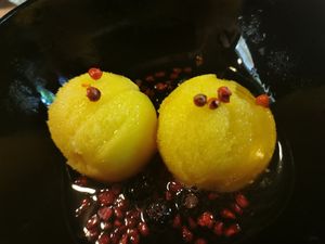 Vegan sorbet at Restaurante De La O in Sevilla