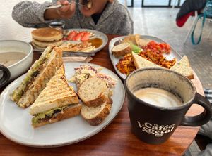 The whole vegan spread!  #Veganuary at Café Vegetal - Coyoacán in Mexico City