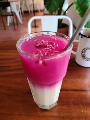 Green tea beverage at Café Vegetal - Coyoacán in Mexico City