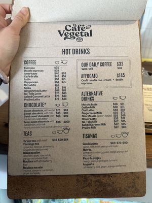 Menu  at Café Vegetal - Coyoacán in Mexico City