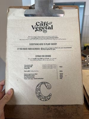 Menu  at Café Vegetal - Coyoacán in Mexico City