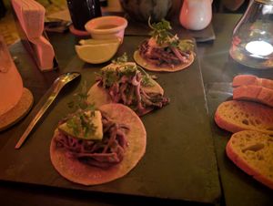 Plantain peel tacos at Alquímico in Cartagena