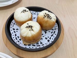 Pan-fried bamboo buns at Veggienius in Taipei