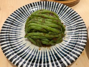 Sautéed green beans at Veggienius in Taipei