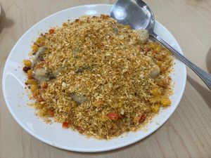 Fried king oyster mushrooms at Veggienius in Taipei