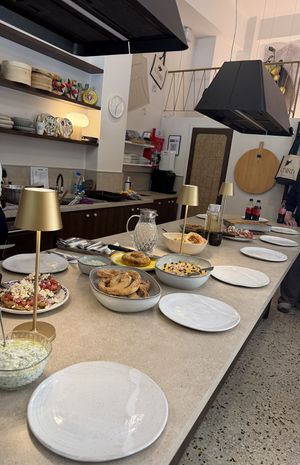 Ready to eat the food we allcooked  at SOYBIRD - Vegan Cooking Experience in Athens