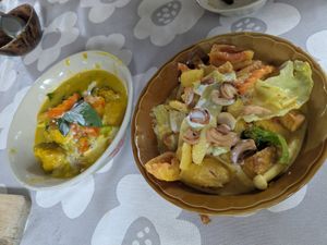 Green curry and massaman at May Kaidee x Morning Glory Home Cookery School in Chiang Mai